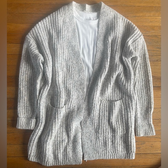 Nwot Rachel Zoe Chunky Knit CARDIGAN Oatmeal OFF WHITE Long Pockets Open XL - Picture 6 of 6